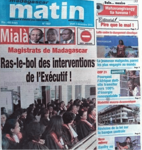 Madagascar Matin, presse papier et en ligne